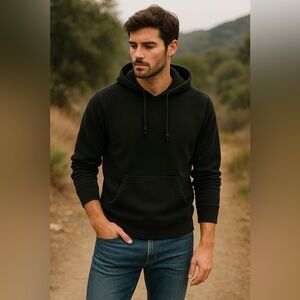 Abercrombie & Fitch Soft A&F Fleece Hoodie Black XS Classic Pullover Lounge
